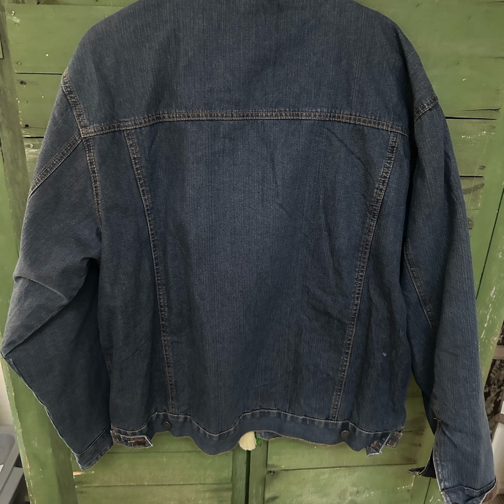 Wrangler Blue Denim Jacket with Brown Corduroy Collar - Picture 3 of 5
